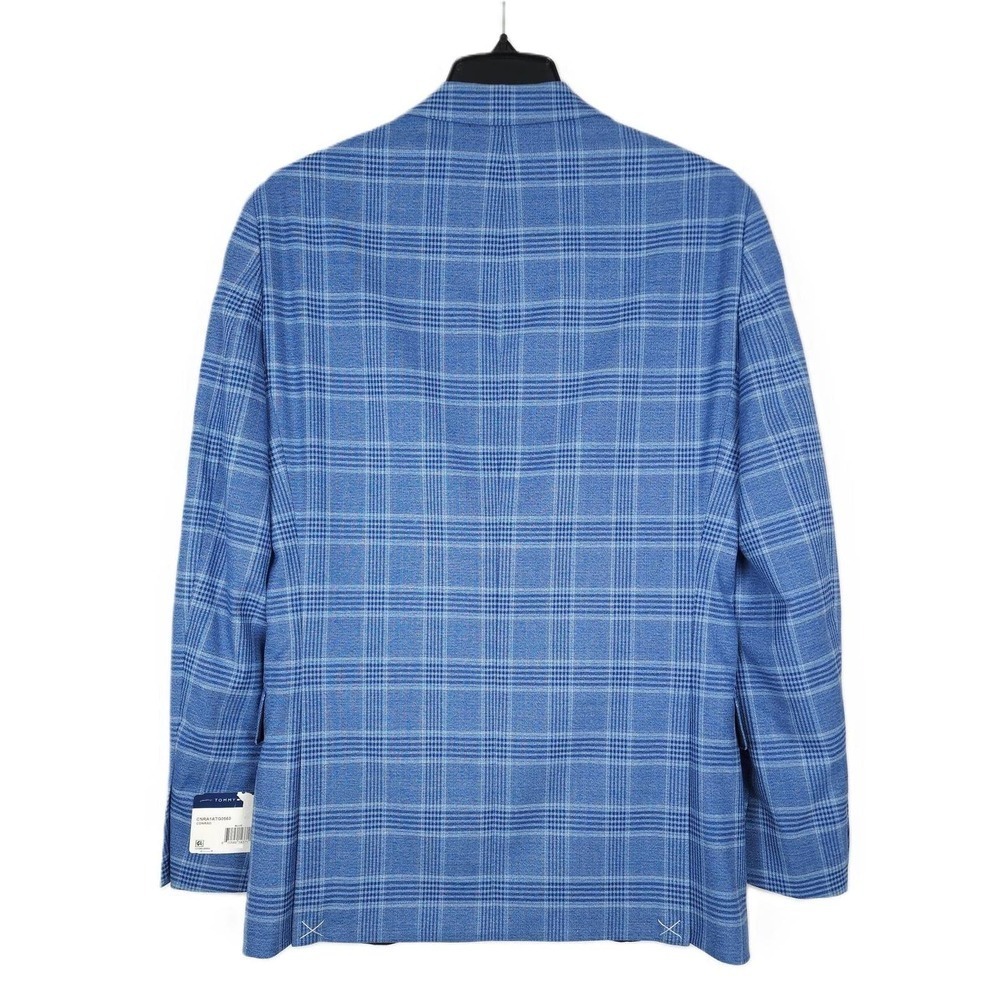 Tommy Hilfiger Mens Modern Fit Sport Coat Blazer 36R Blue Plaid Flex Stretch NWT - Picture 3 of 5